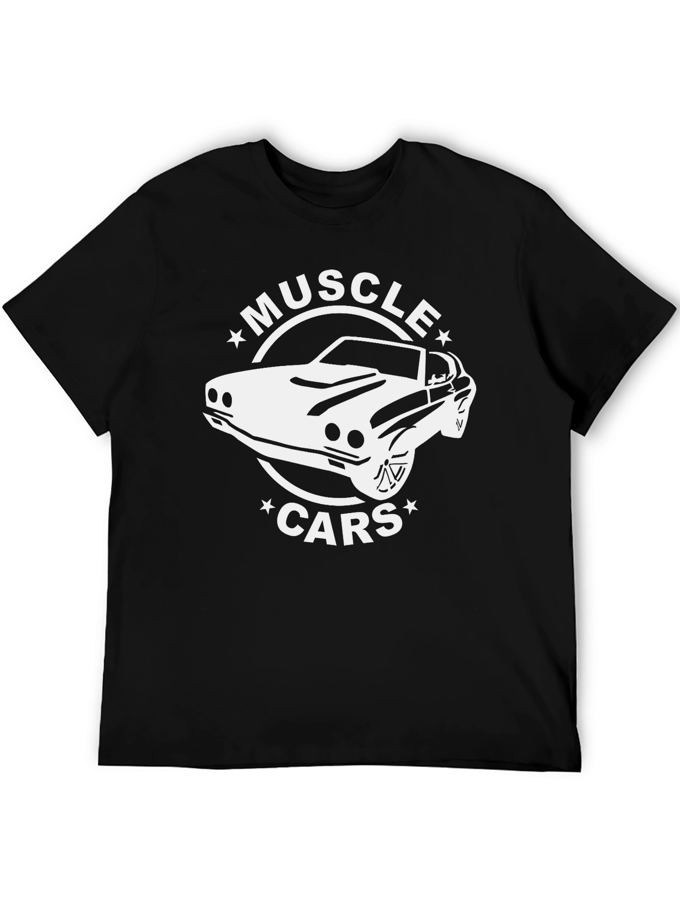 Muscle Cars Graphic Tee - Black Cotton T-Shirt