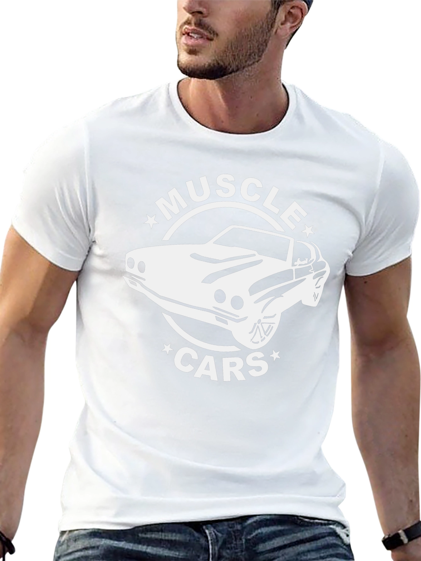 Muscle Cars Graphic Tee - Black Cotton T-Shirt