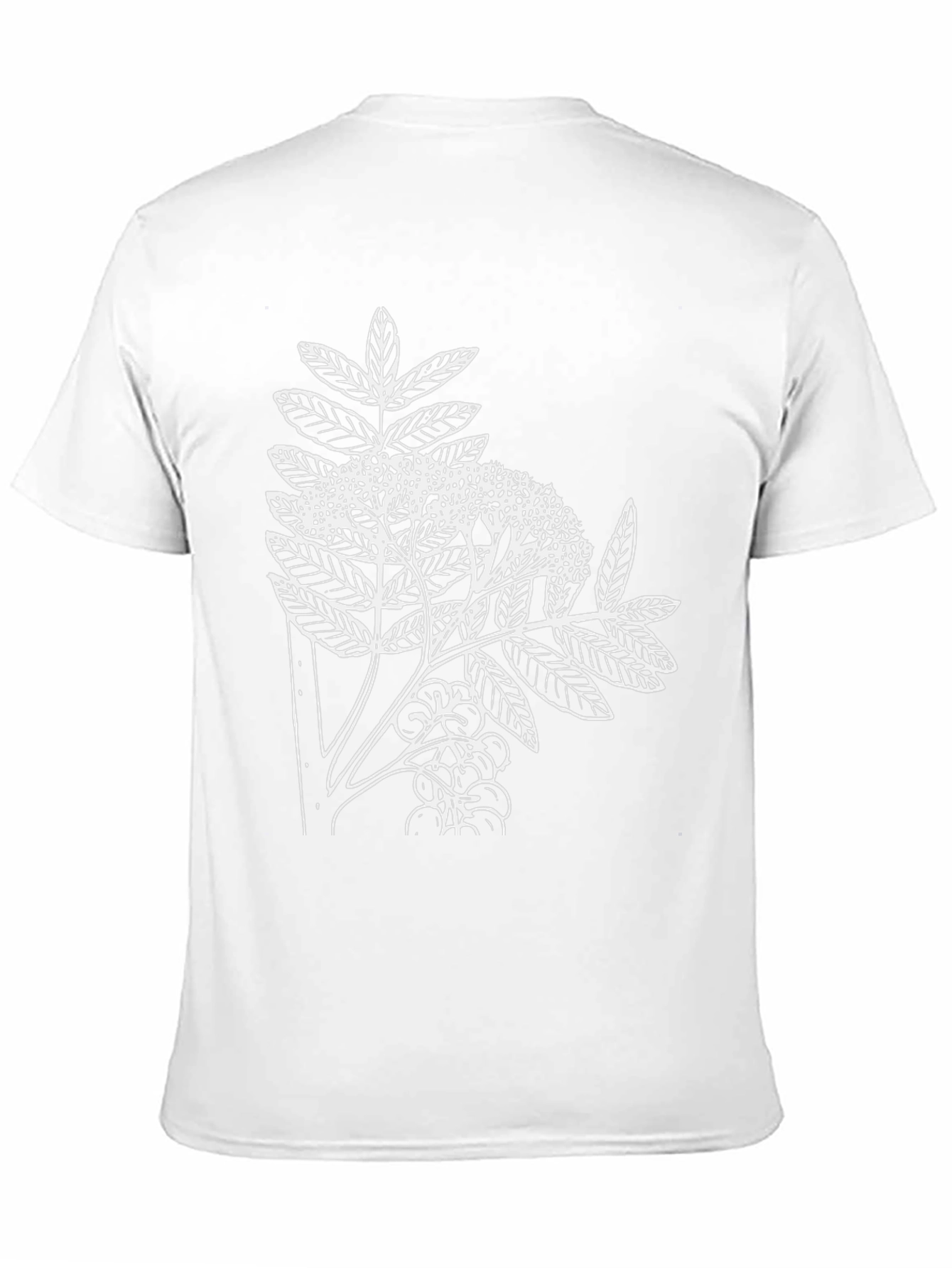 Botanical Print Tee - Black Cotton Casual T-Shirt