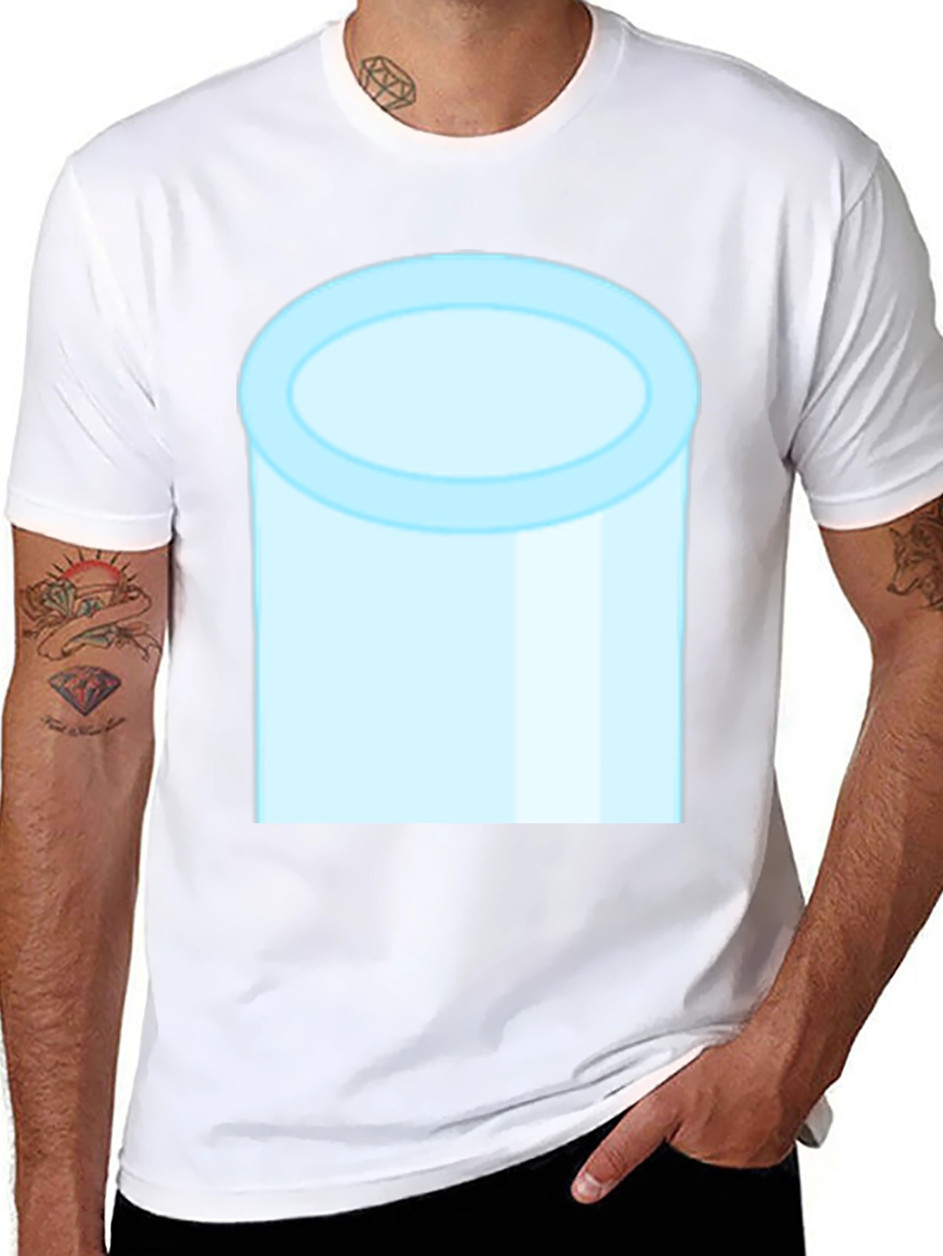 Cylinder Graphic Tee - Modern Minimalist Design