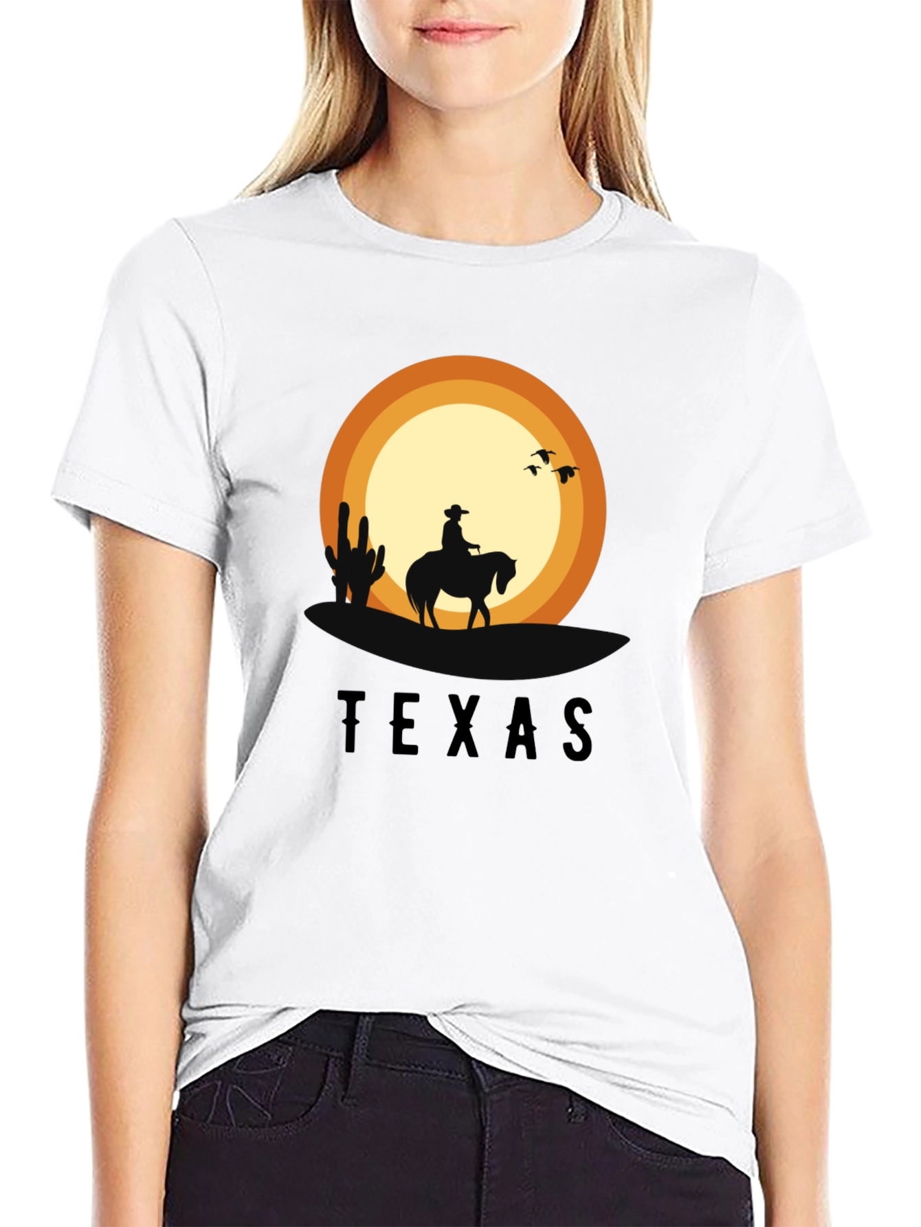 Texas Sunset Cowboy Graphic T-Shirt