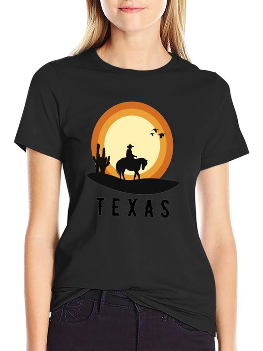 Texas Sunset Cowboy Graphic T-Shirt
